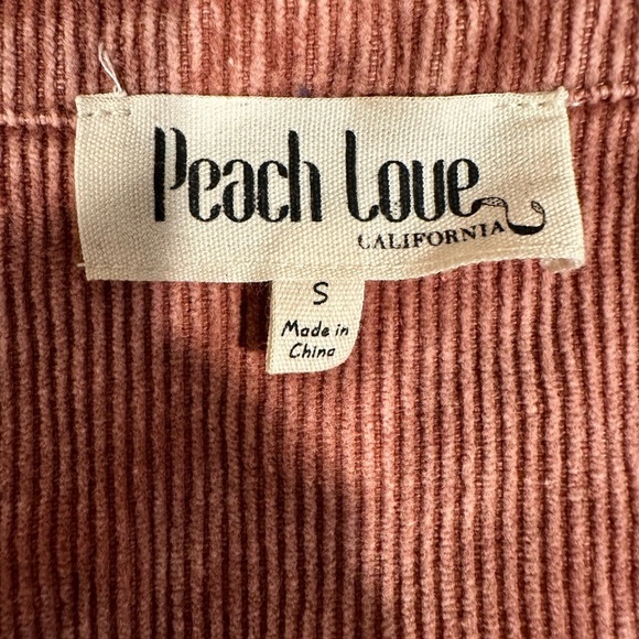 Peach Love California Womens Mauve Cord Shacket Size S Small Sm Tie Dye Corduroy - Picture 6 of 7